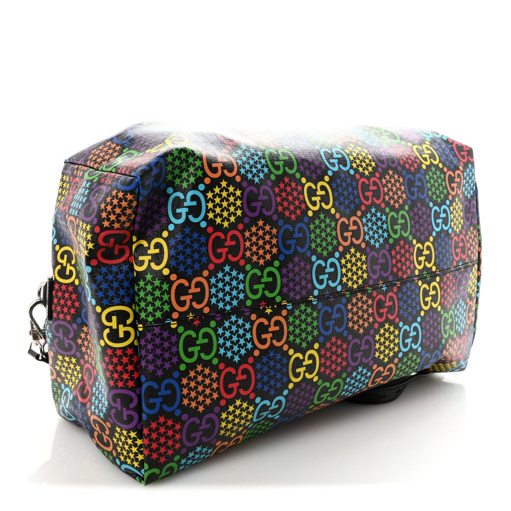 GG Supreme Monogram Psychedelic Duffle Backpack Black Multicolor