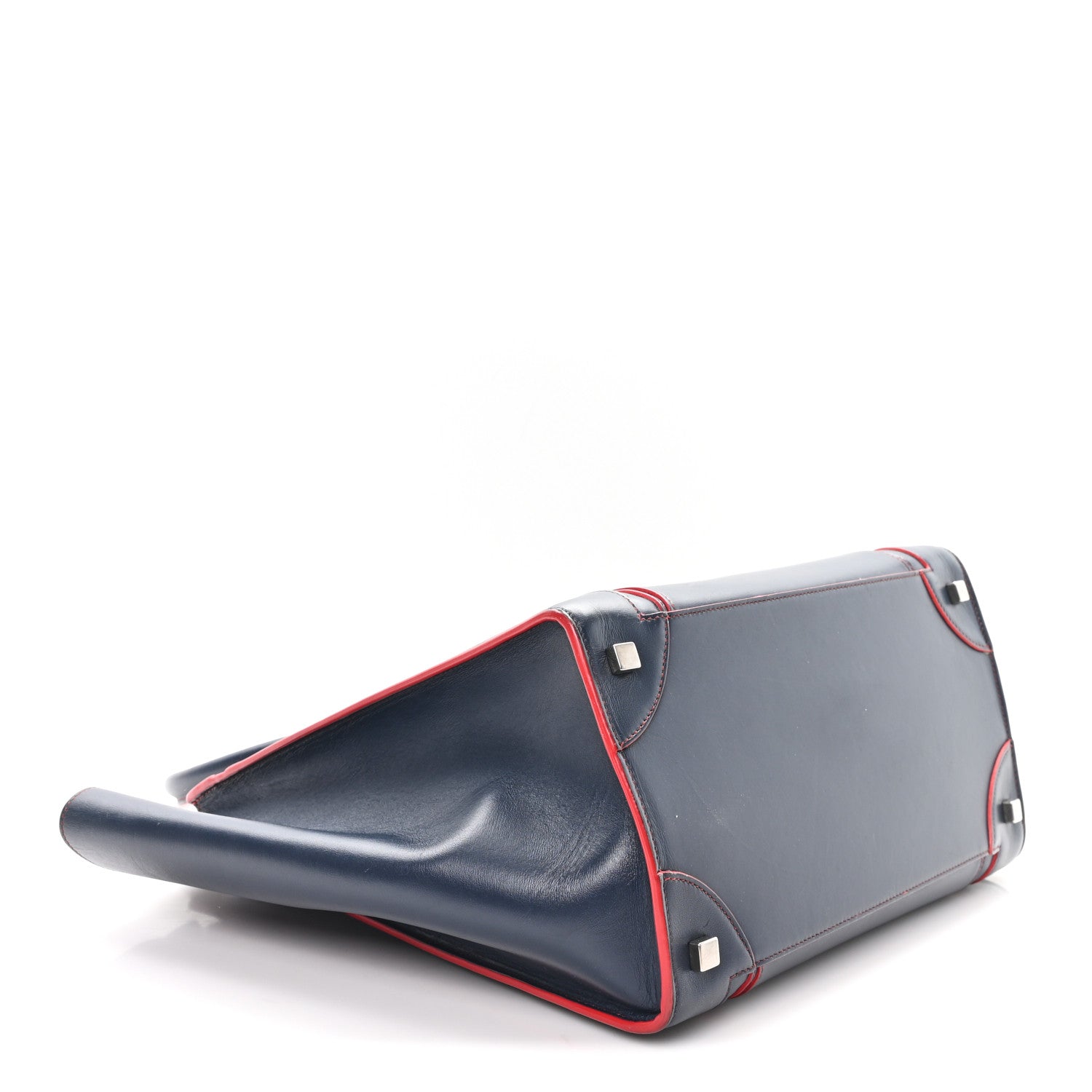 Smooth Calfskin Mini Luggage Navy Red