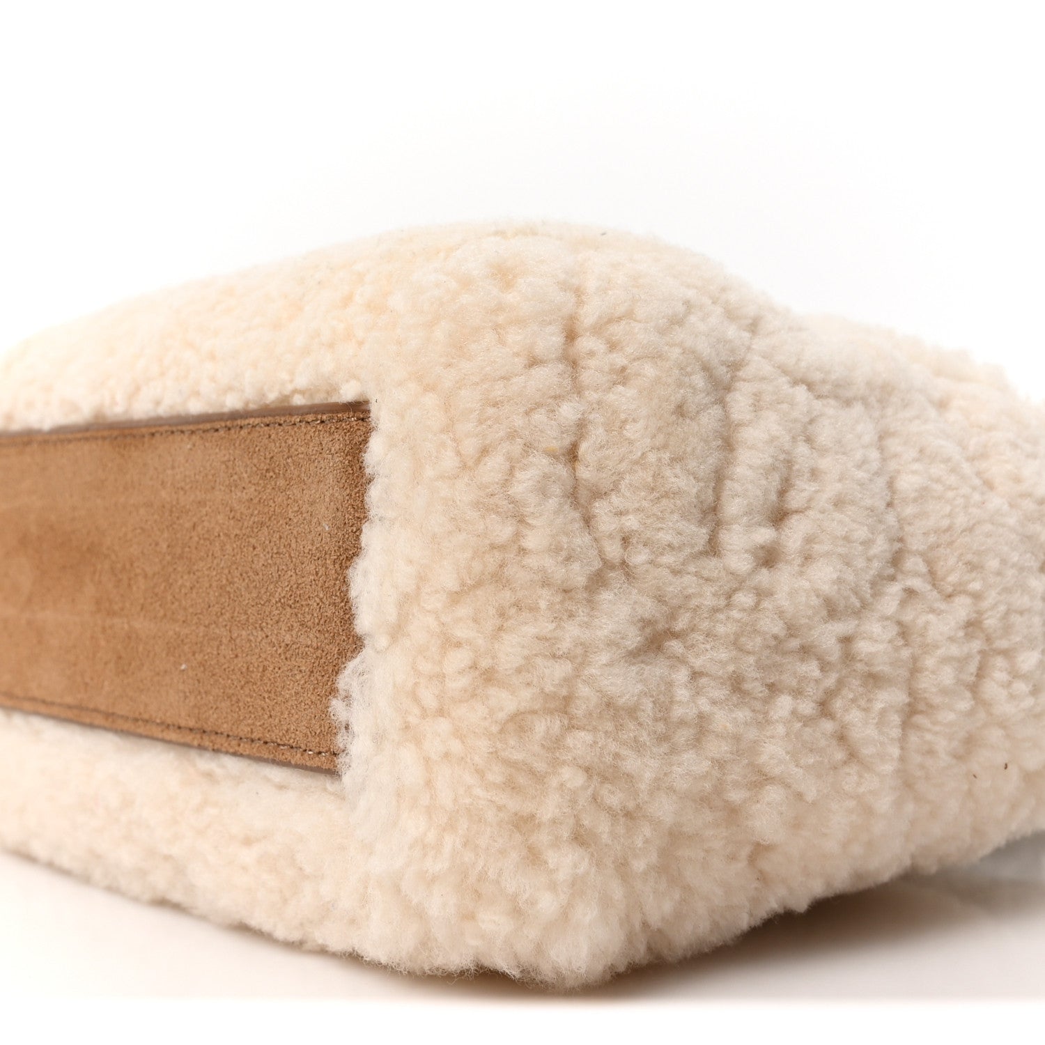X UGG Suede Shearling Reverse Small Shopping Bag Natural