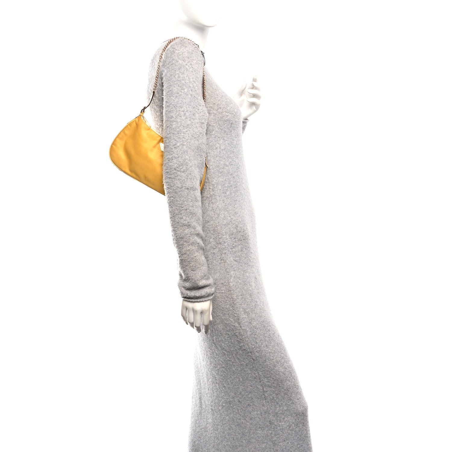 Tessuto Nylon Light Chain Shoulder Bag Yellow