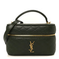 Lambskin Quilted Mini Gaby Vanity Case Olive Wood