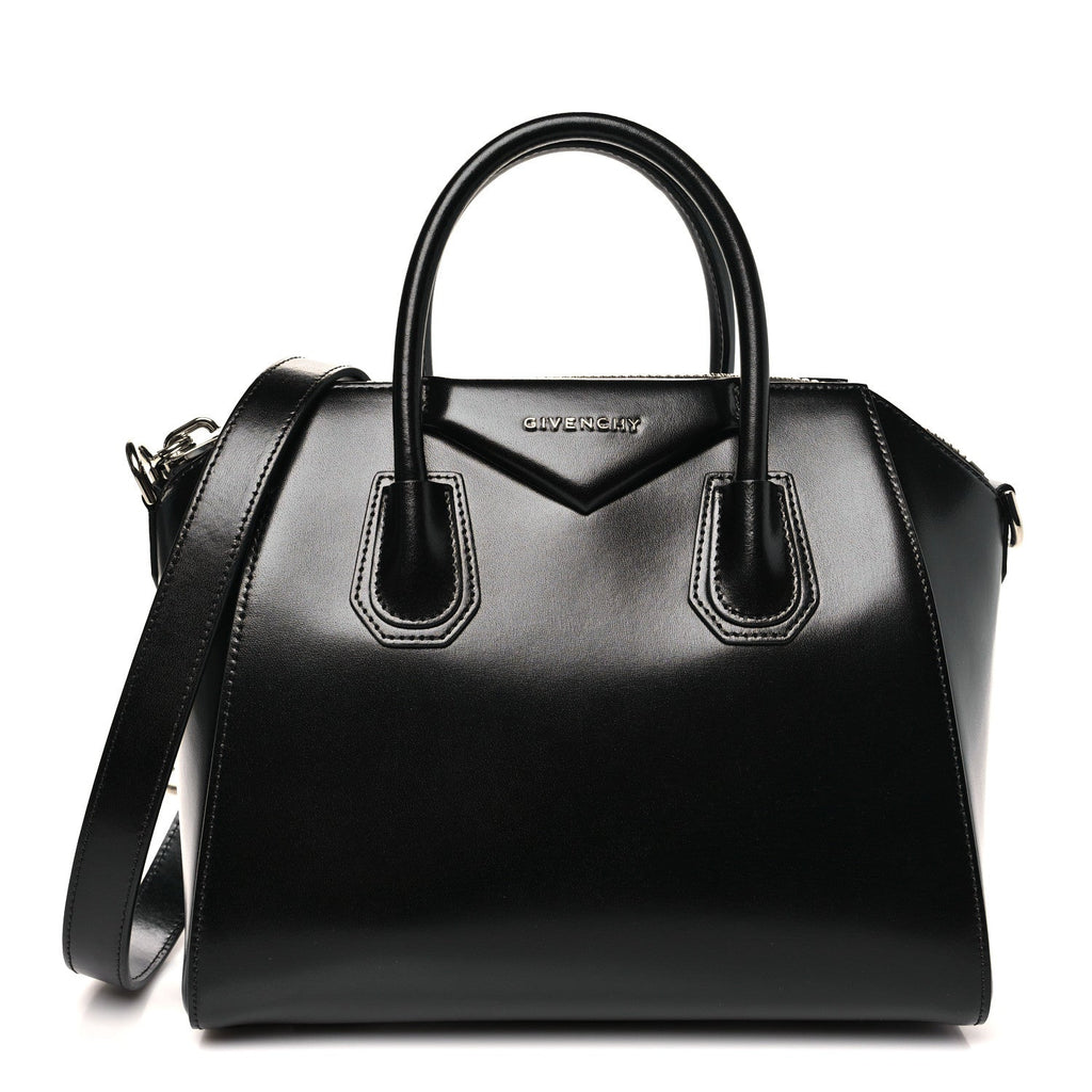 Shiny Lord Calfskin Small Antigona Black