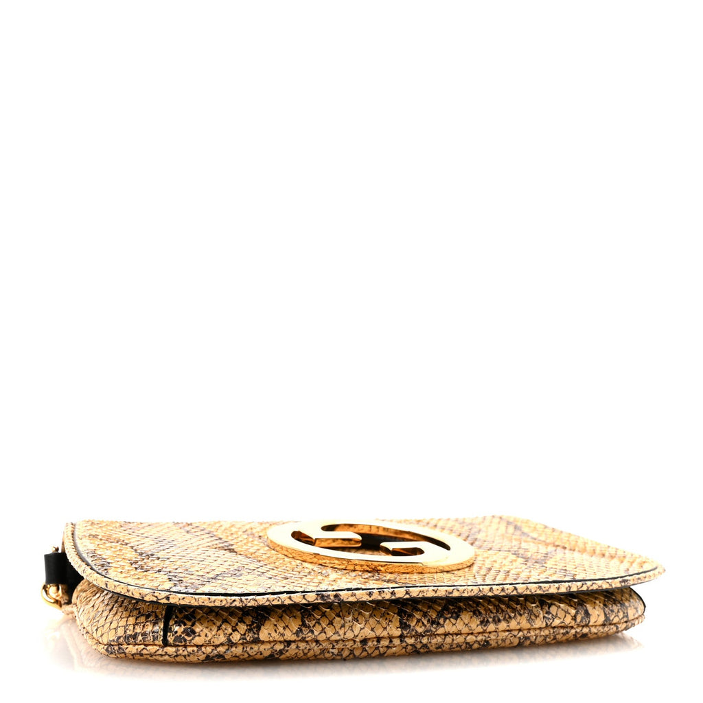 Roxy Snakeskin Blondie Chain Shoulder Flap Bag Roccia