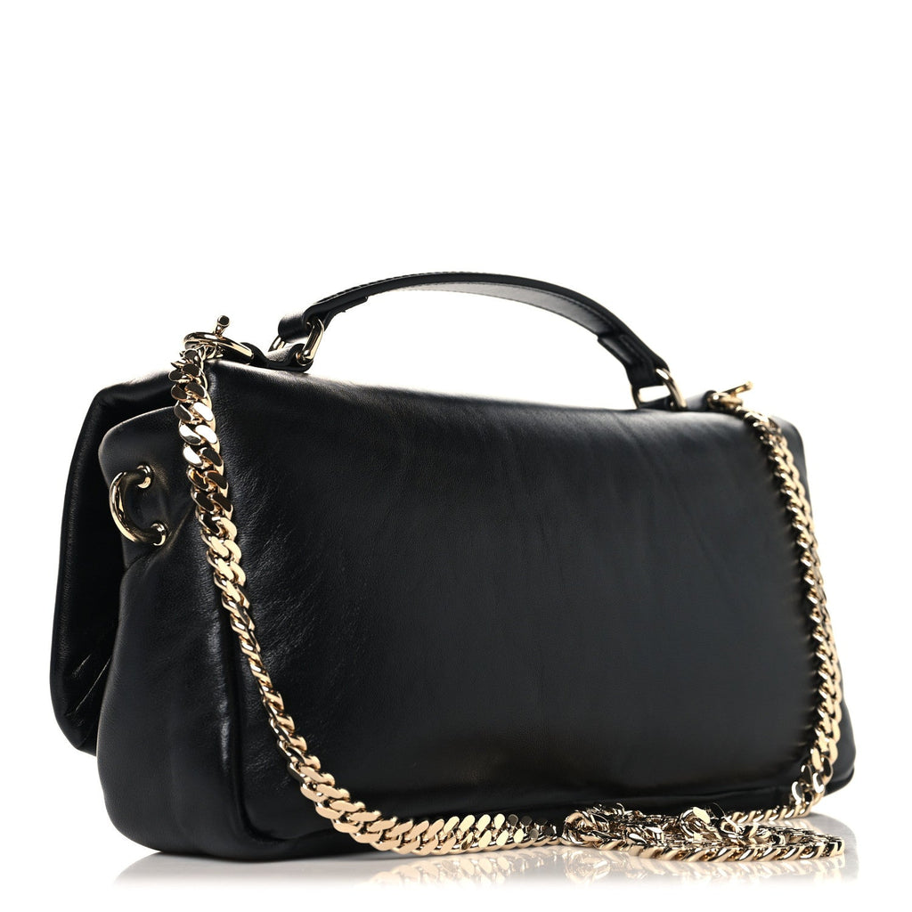 Lambskin Small GG Milano Top Handle Shoulder Bag Black