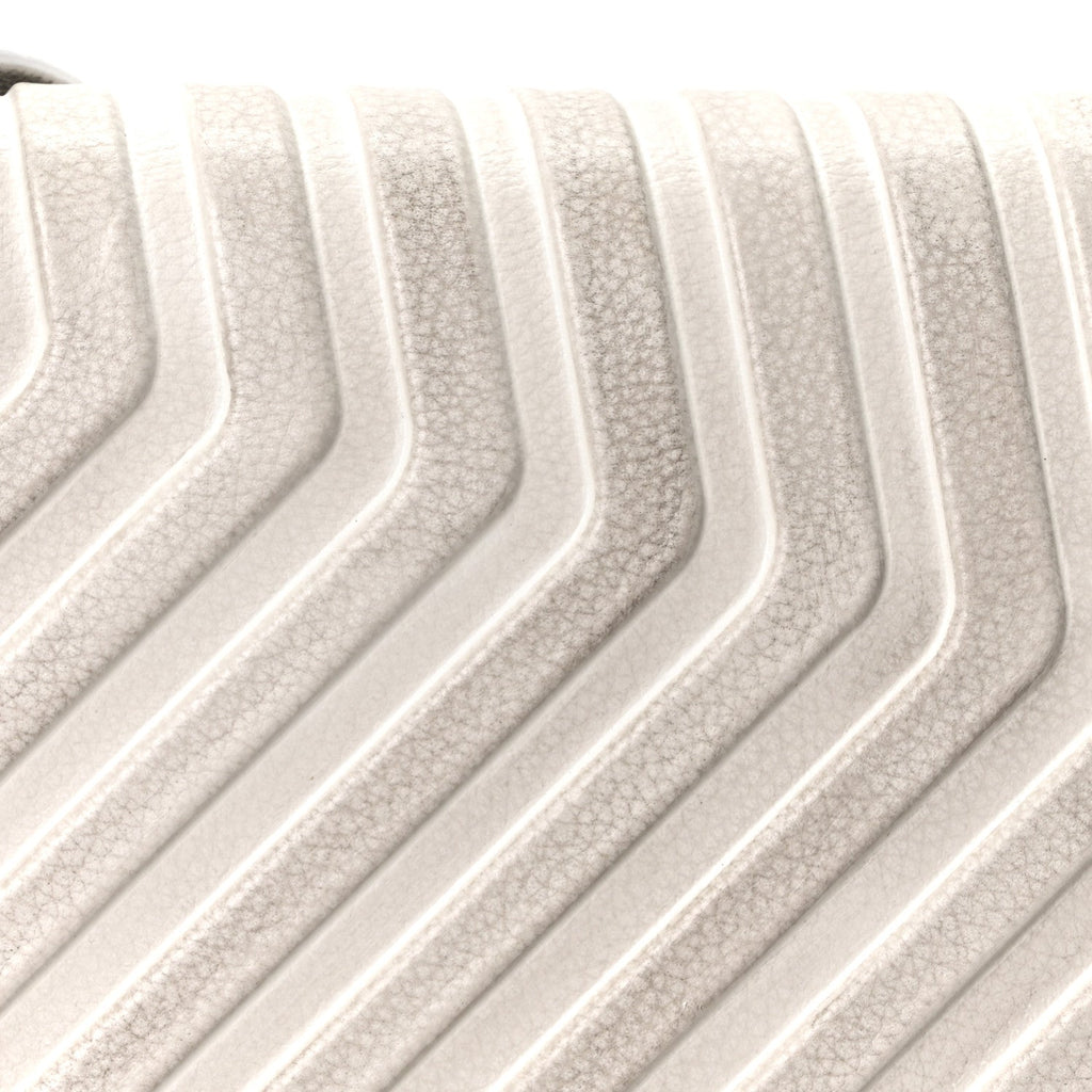 Distressed Grained Calfskin Embossed Car Flap Bag White