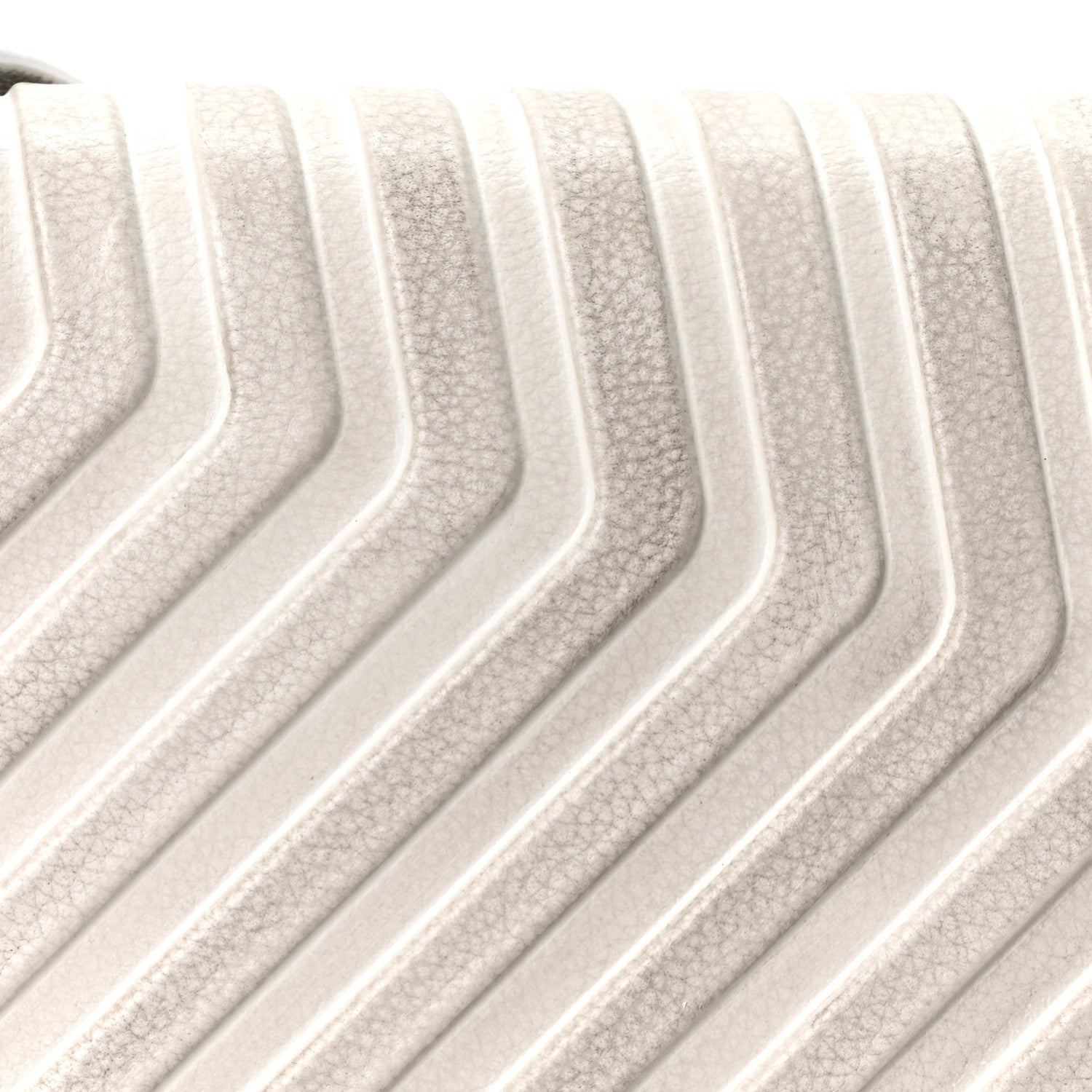 Distressed Grained Calfskin Embossed Car Flap Bag White