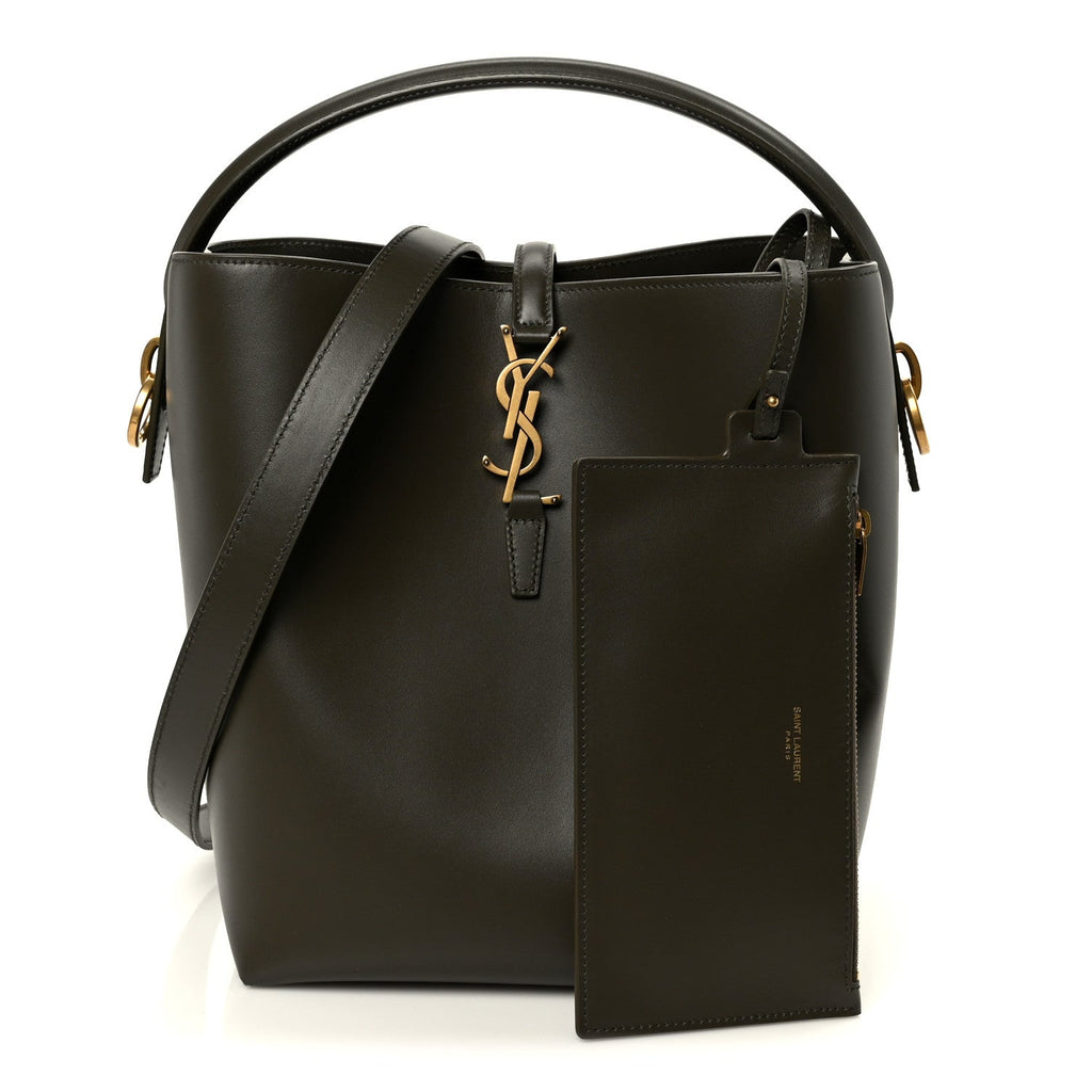 Shiny Calfskin Le 37 Bucket Bag Deep Musk