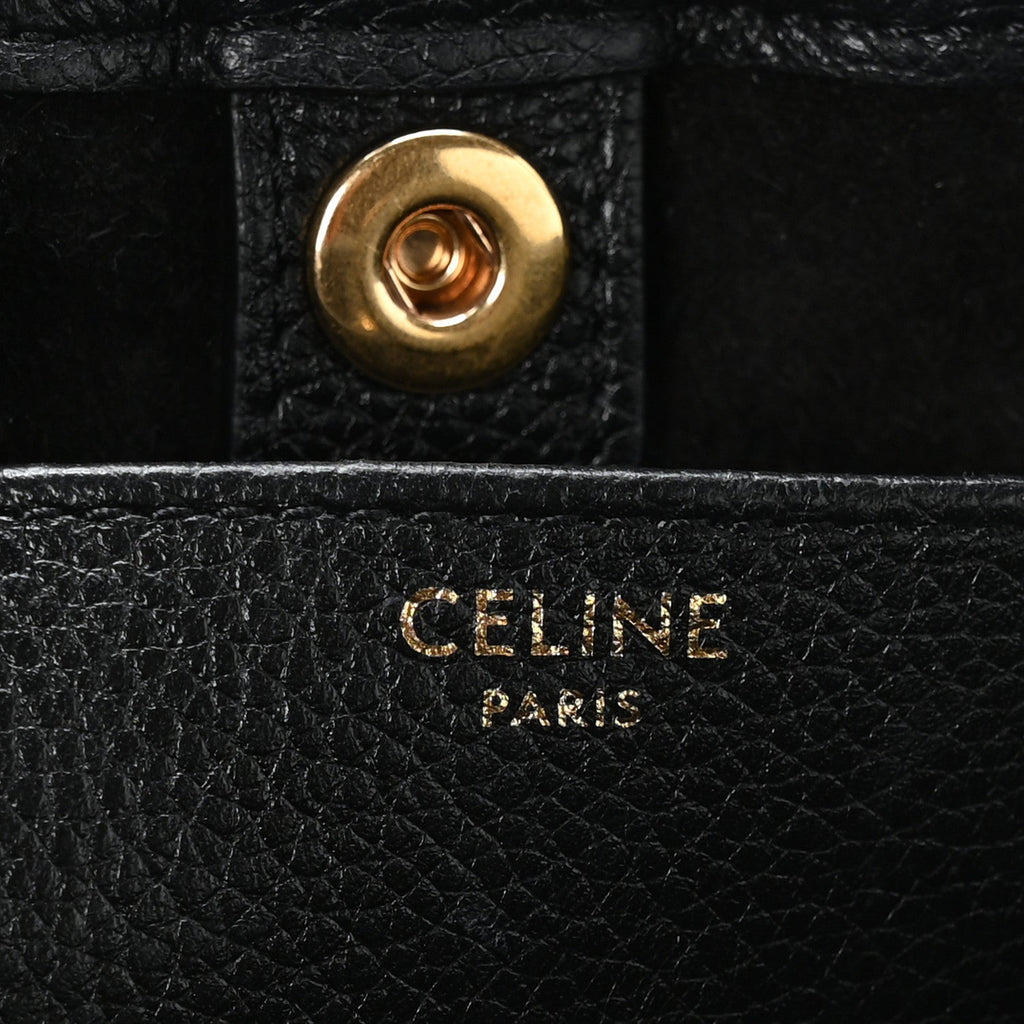 Calfskin Cuir Small Triomphe Cabas Drawstring Black
