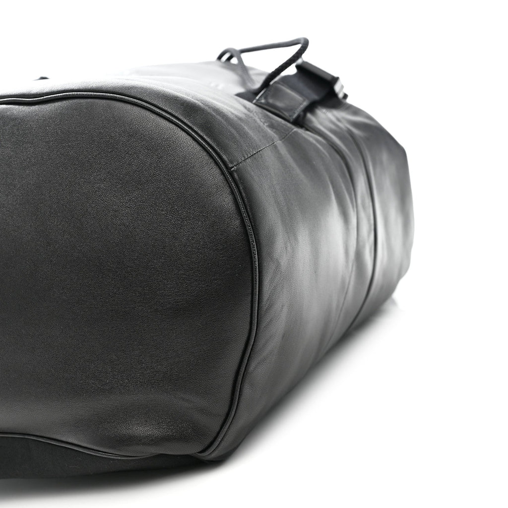 Lambskin Logo Debossed Backpack Black