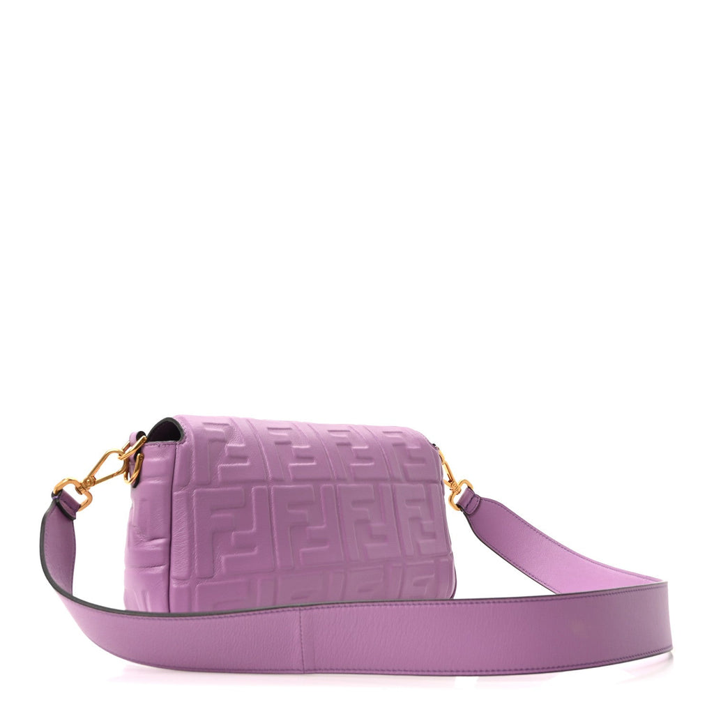 Nappa FF 1974 Embossed Baguette Agapanto