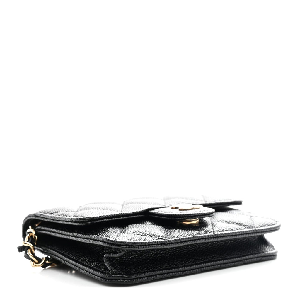 Caviar Quilted Mini Chain Bag Black