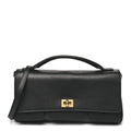 Smooth Calfskin Small Bel Air Clutch On Strap Black