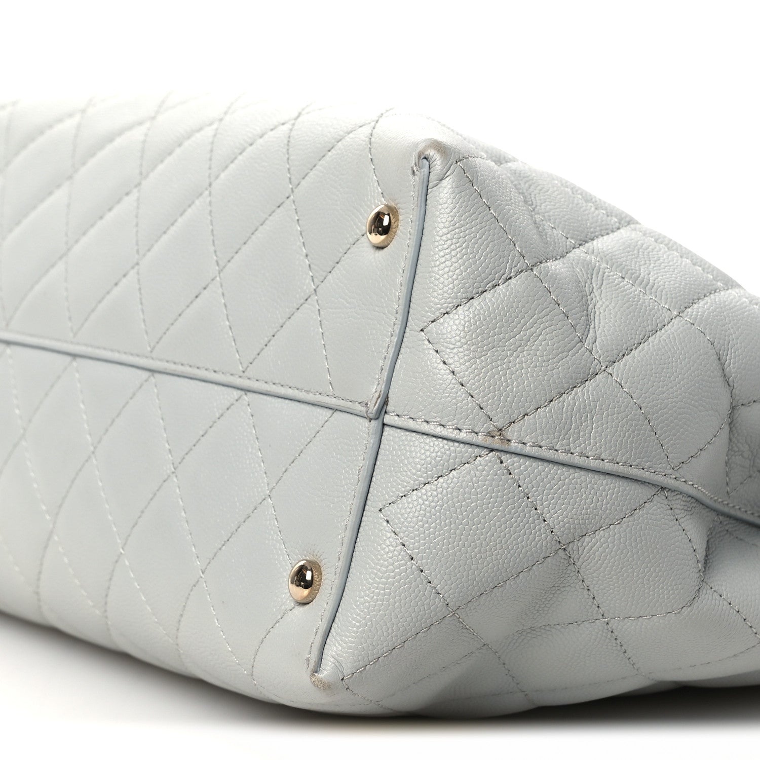 Caviar Quilted Shopping Tote Light Green