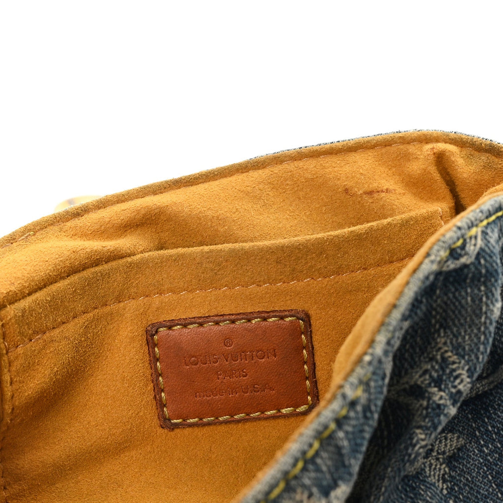 Monogram Denim Mini Pleaty Blue