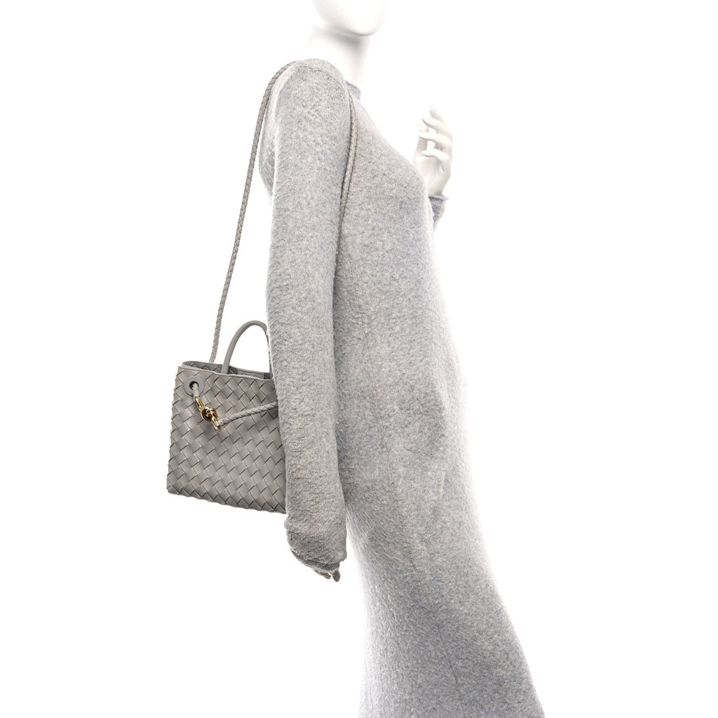 Nappa Intrecciato Small Andiamo Shoulder Bag Sterling