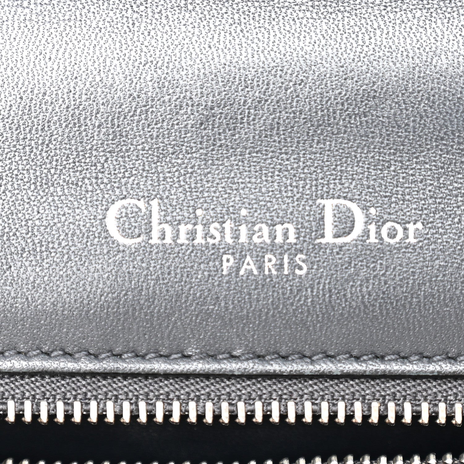 Metallic Patent Micro-Cannage Small Diorama Flap Bag Silver