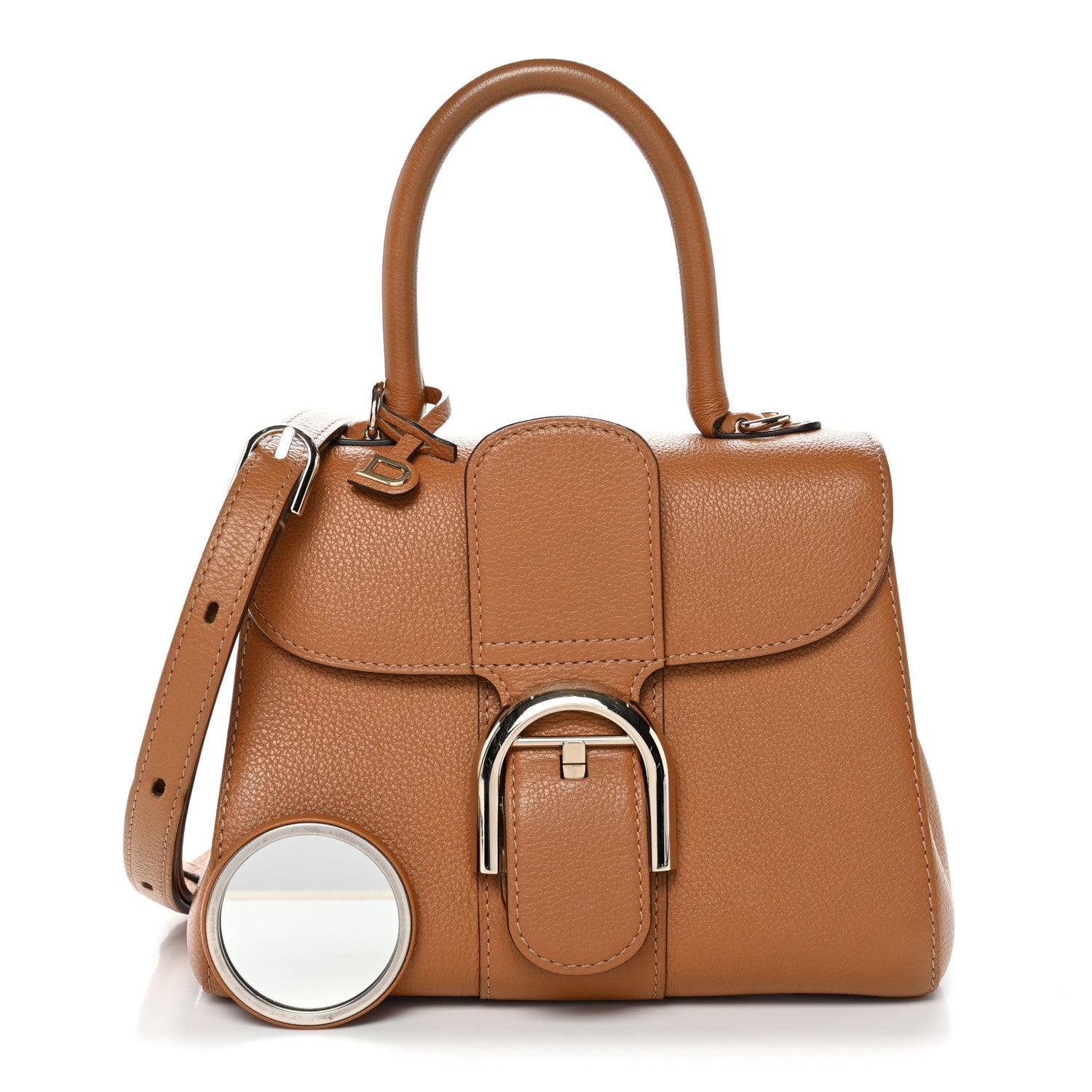 Grained Calfskin Mini Brillant Satchel Natural