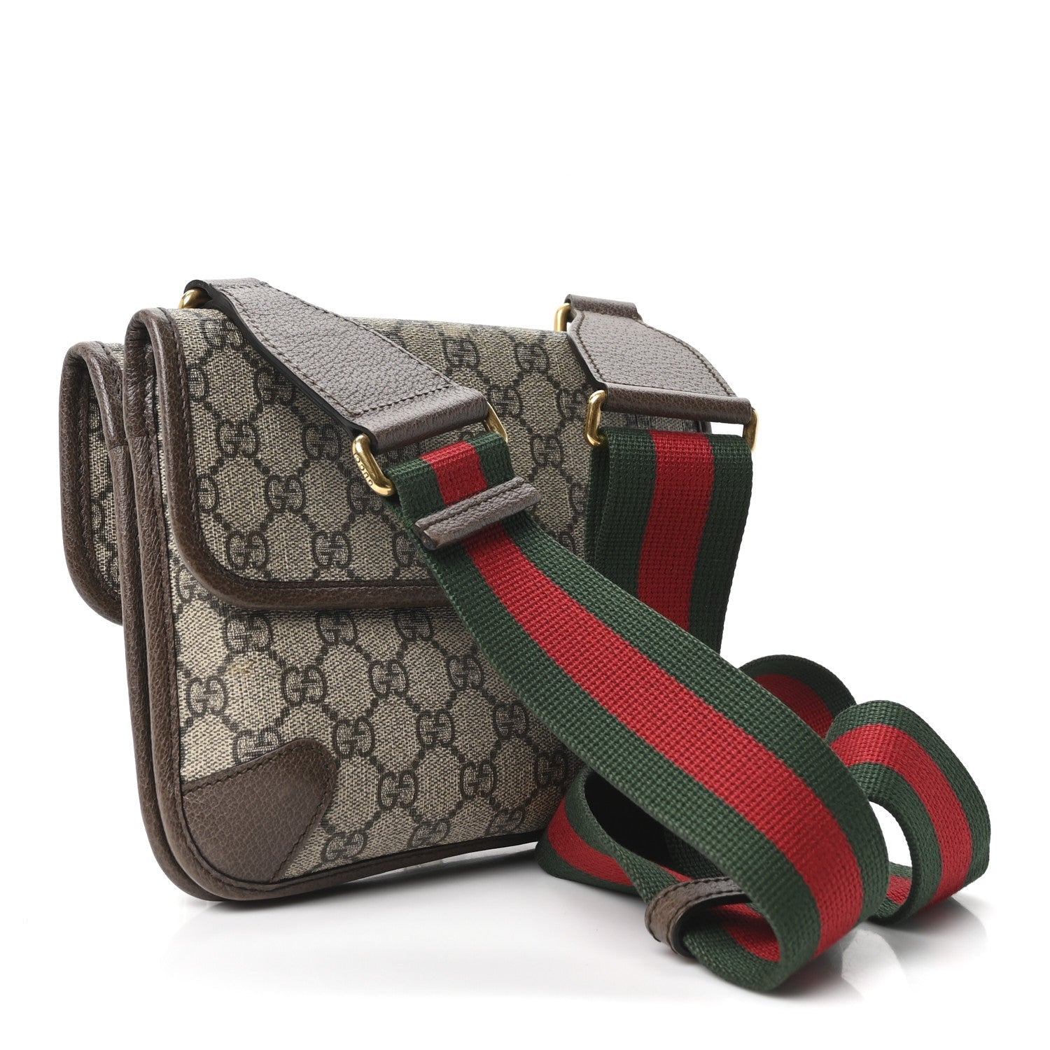 GG Supreme Monogram Web Small Neo Vintage Double Flap Messenger Bag Beige New Acero