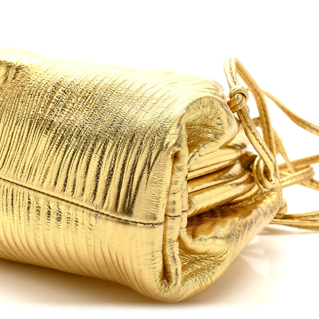 Metallic Bark Calfskin The Mini Pouch Gold