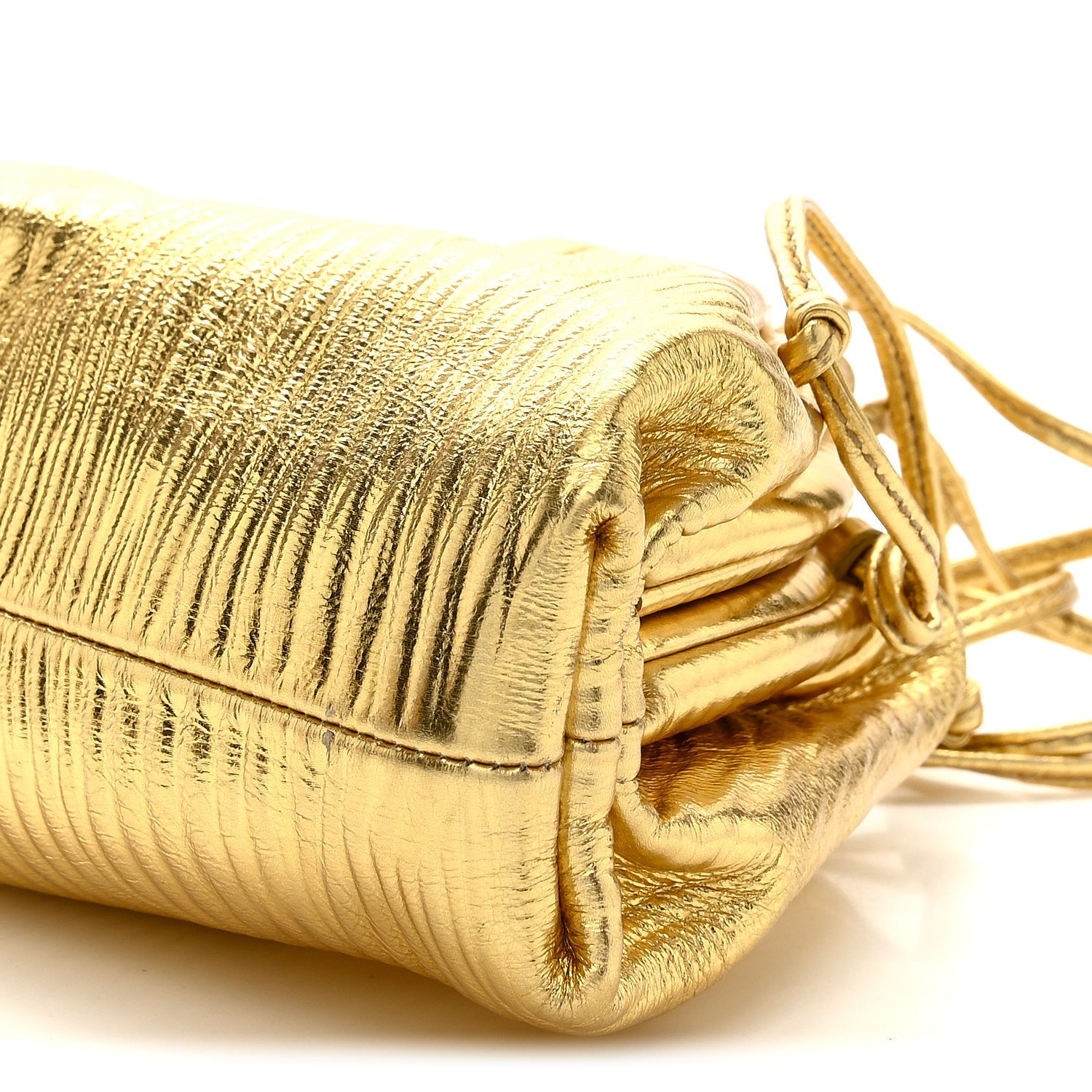 Metallic Bark Calfskin The Mini Pouch Gold