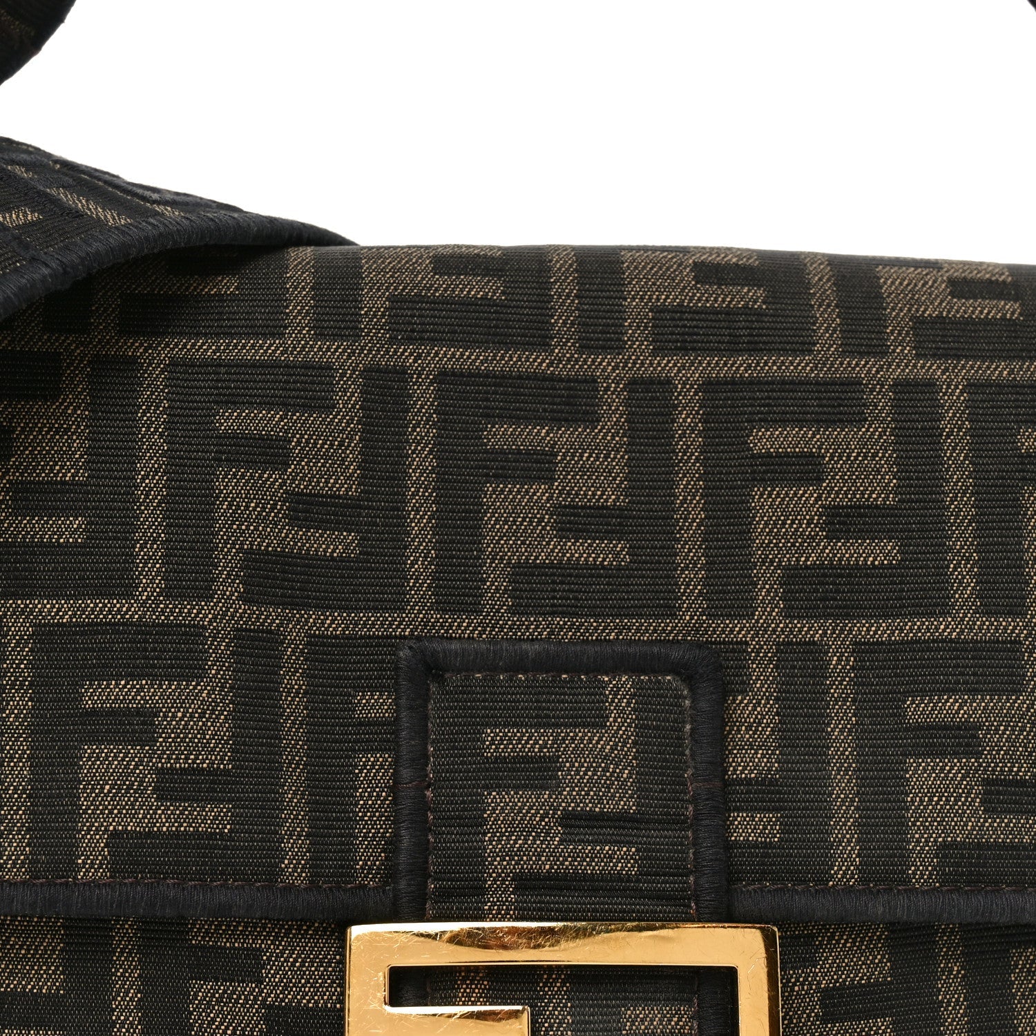 Fabric Jacquard FF 1974 Medium Baguette Tobacco Moro Black