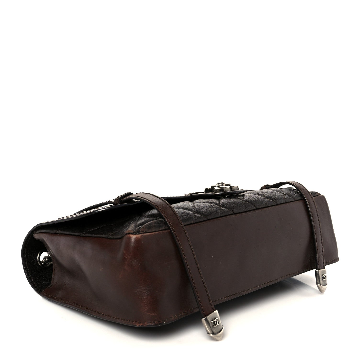 Calfskin Lambskin Studded Paris Dallas Texan Flap Brown Black