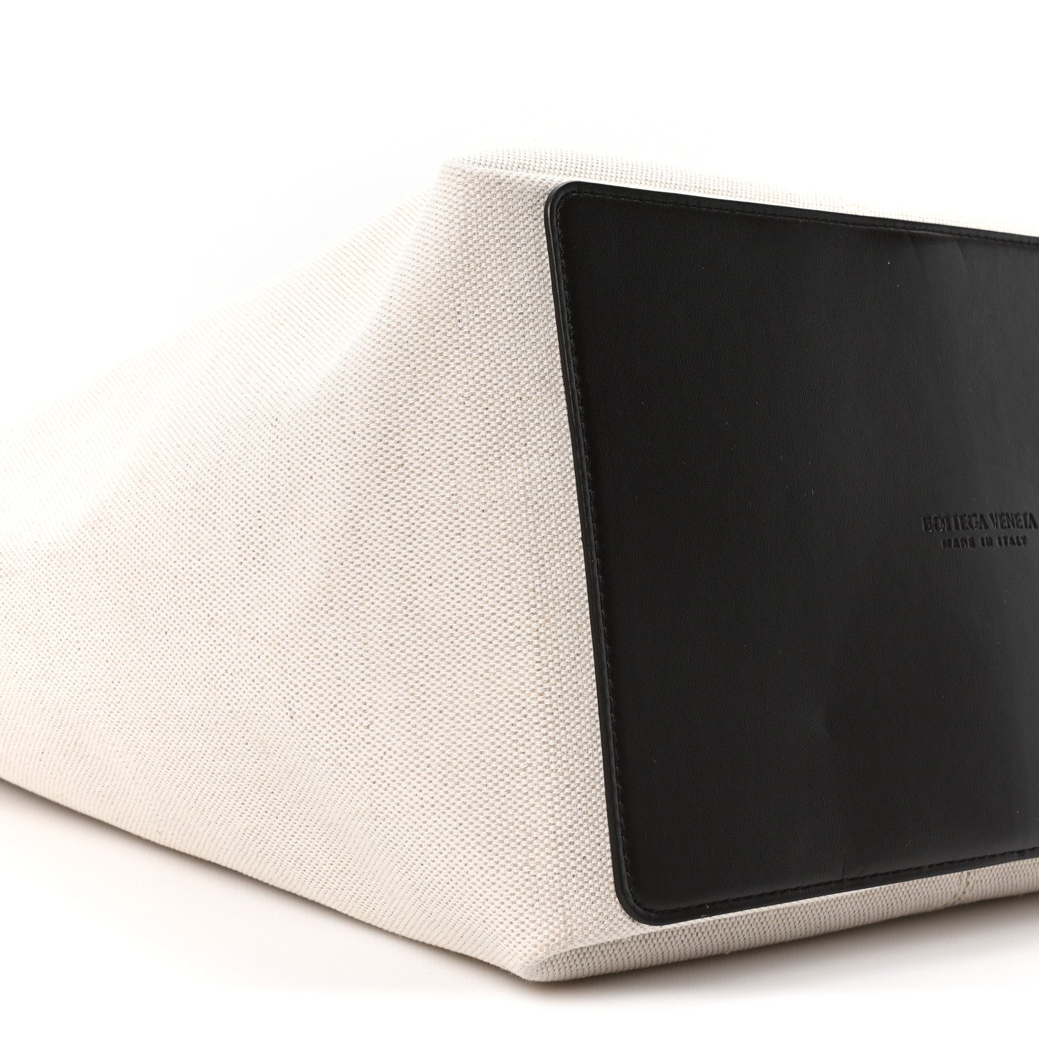 Canvas Mix Nappa Intrecciato Flip Flap Tote Natural Fondant