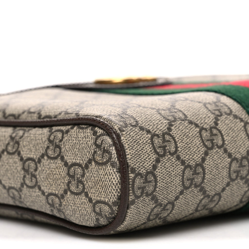 GG Supreme Monogram Web Small Ophidia Messenger Bag Brown
