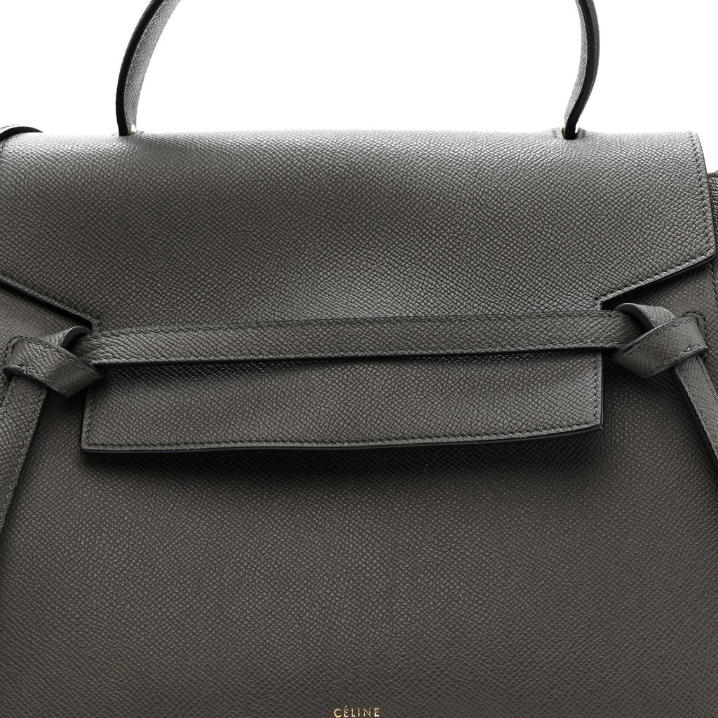 Grained Calfskin Mini Belt Bag Grey