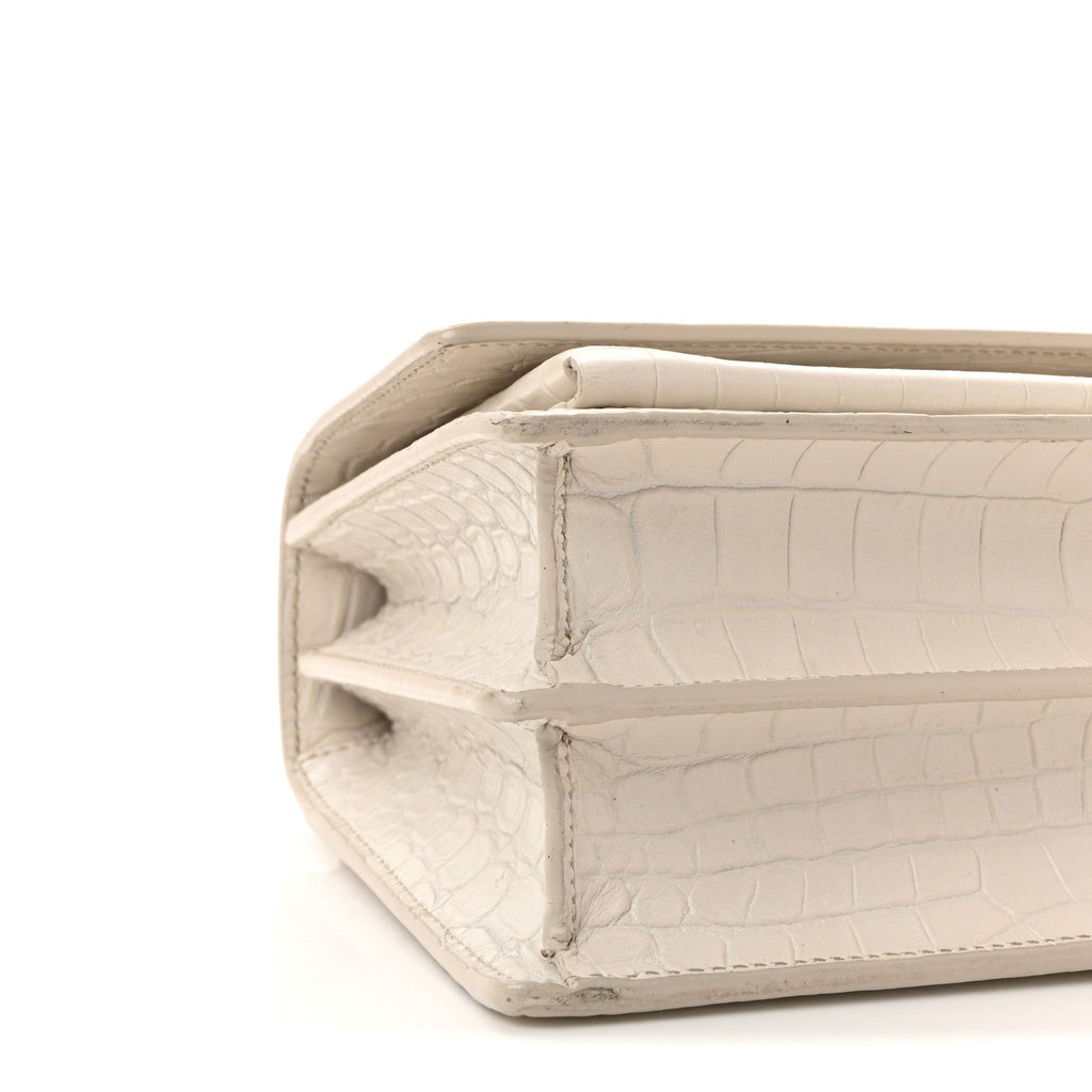 Calfskin Crocodile Embossed Medium Monogram Sunset Blanc Vintage