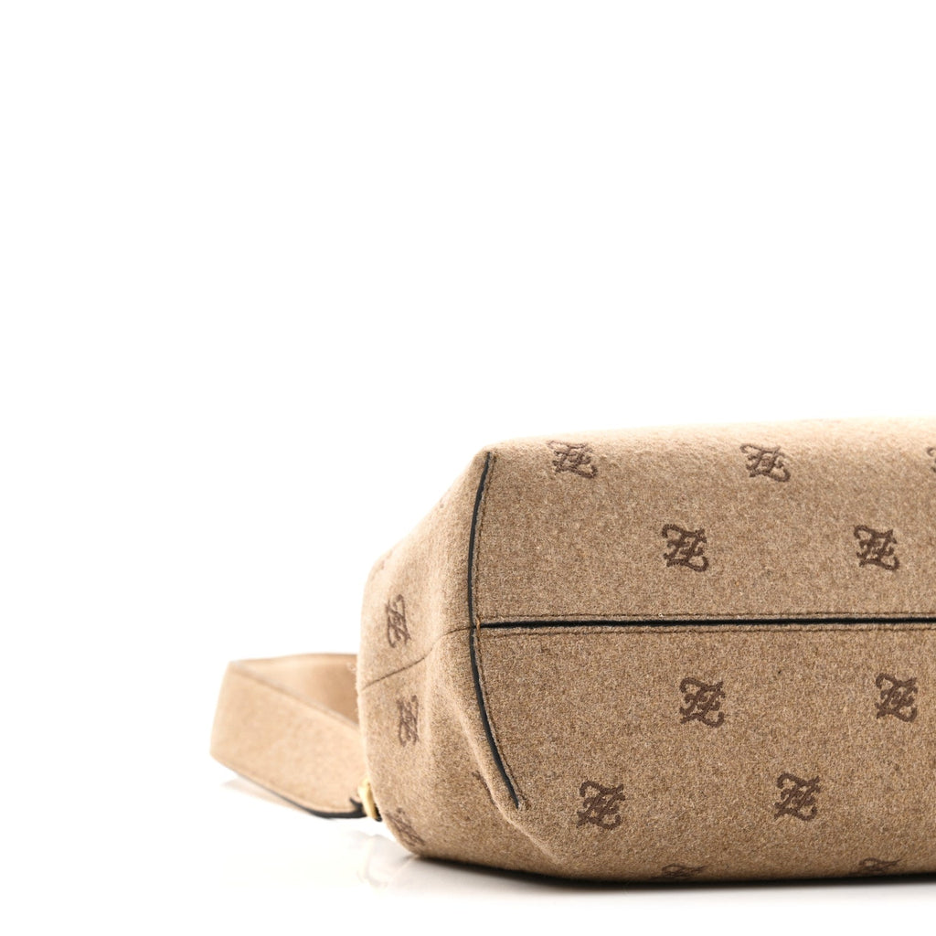 Flannel Karligraphy Embroidered Medium Fendi First Camel