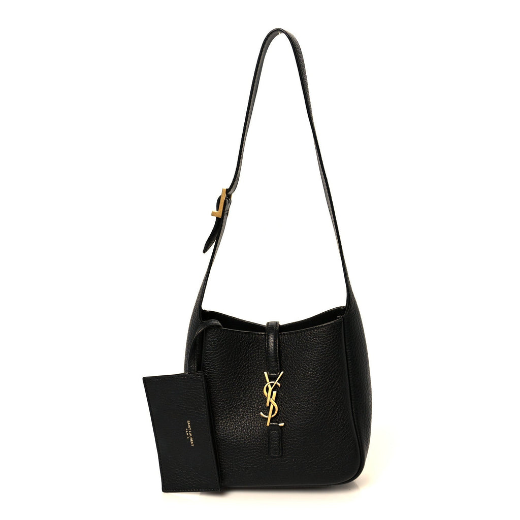 Grained Calfskin Baby Le 5 A 7 Supple Hobo Black