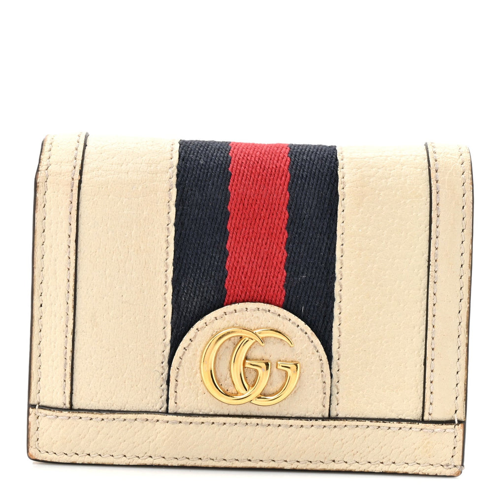 Textured Calfskin Web Ophidia  Case Mystic White