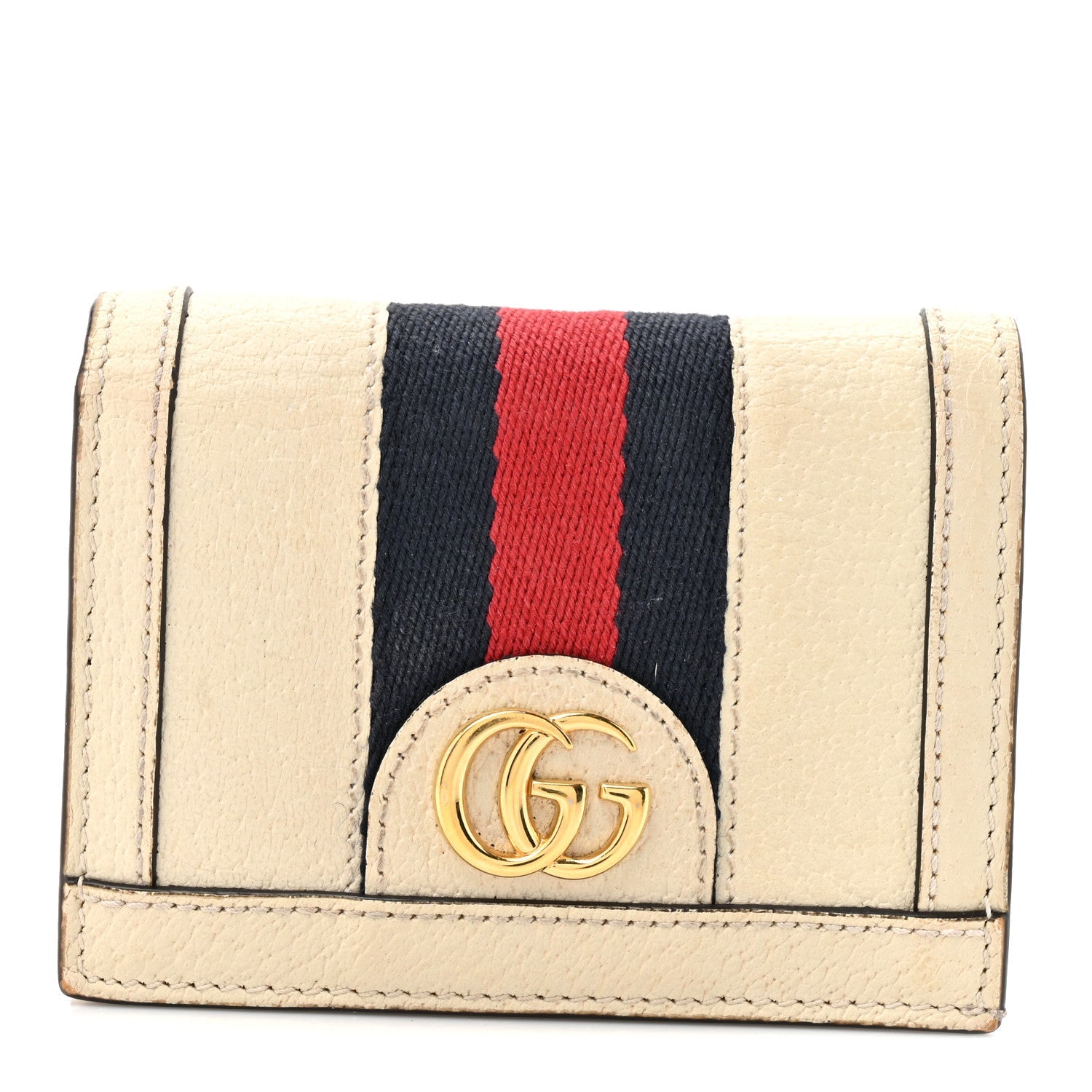 Textured Calfskin Web Ophidia  Case Mystic White