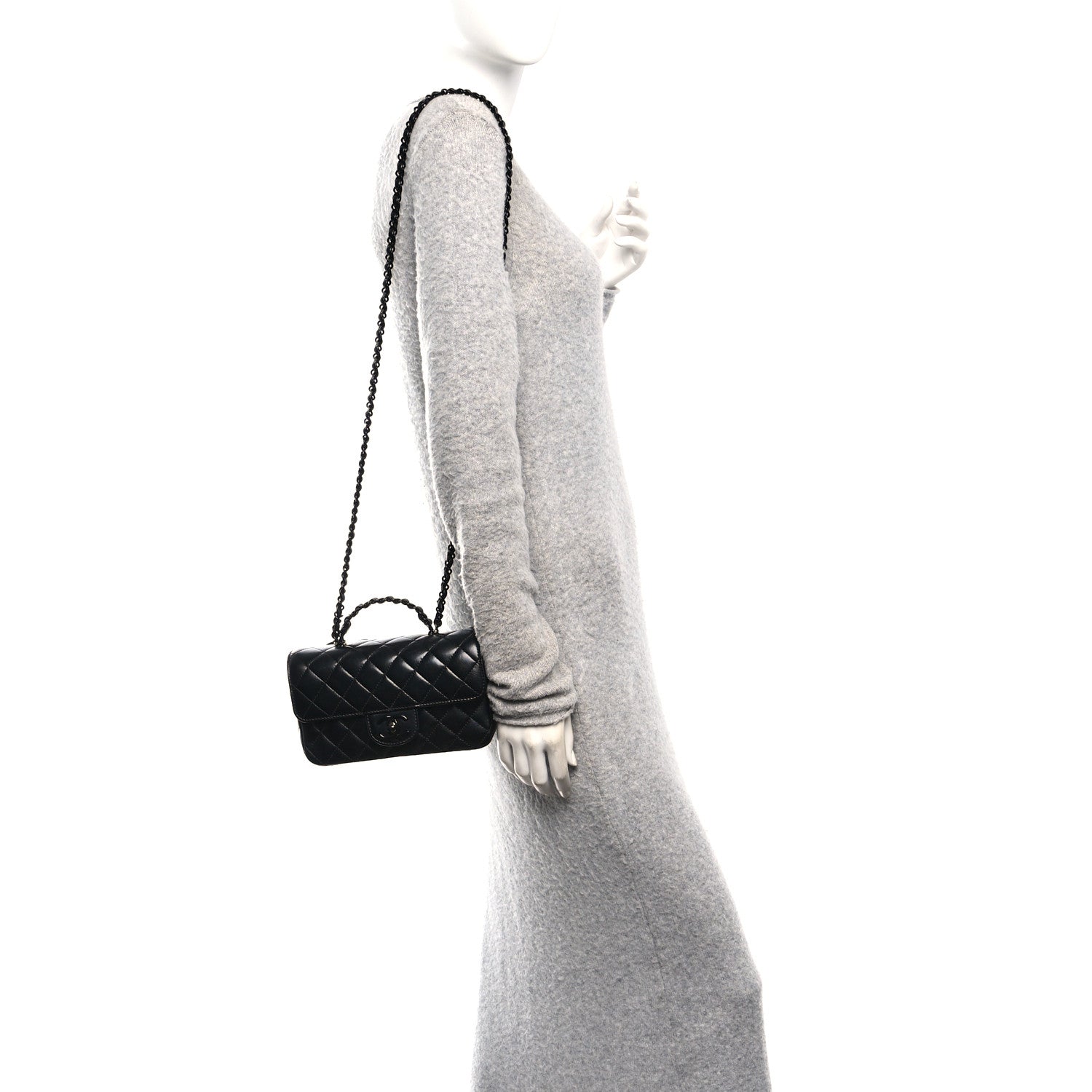 Lambskin Quilted Small Coco Pop Top Handle Flap So Black