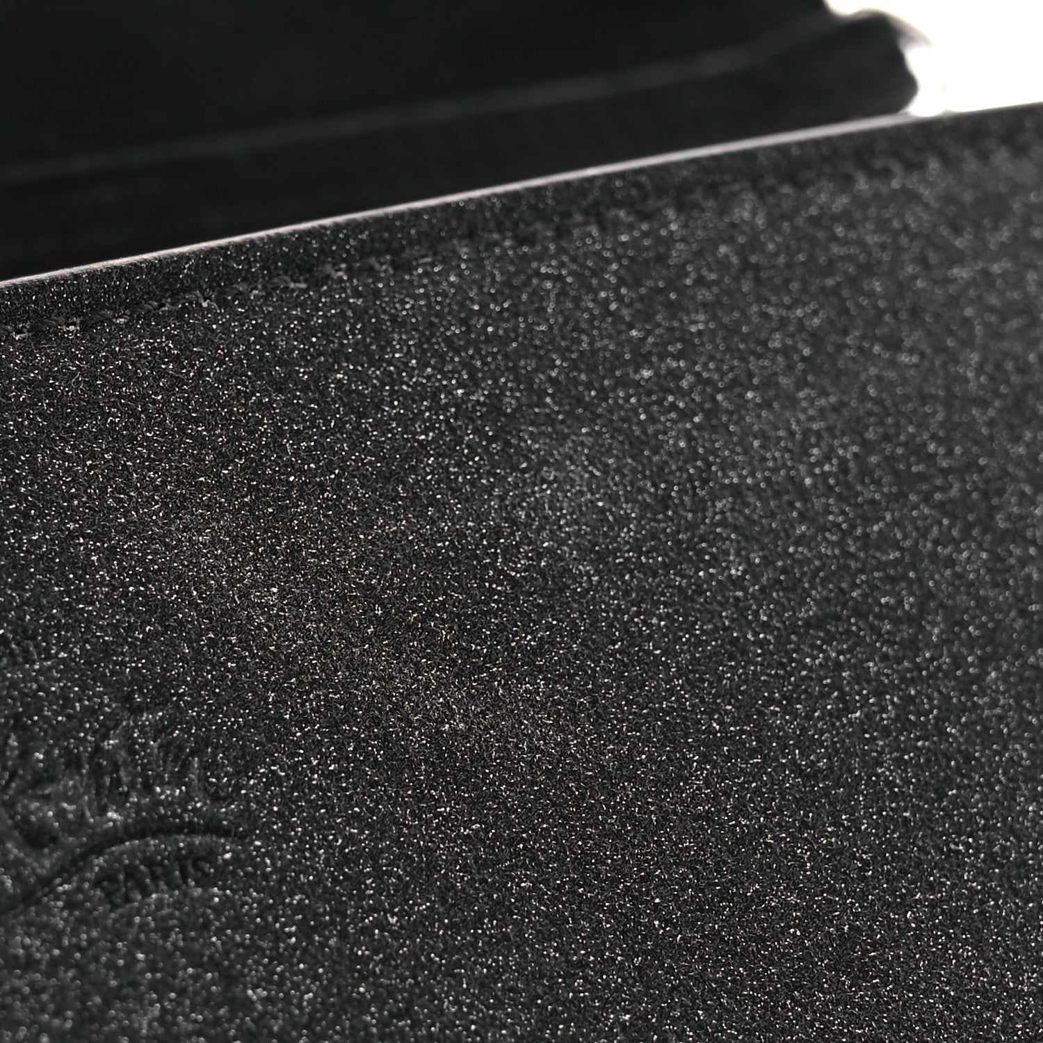 Suede Glitter Calfskin Embellished Paloma Clutch Black
