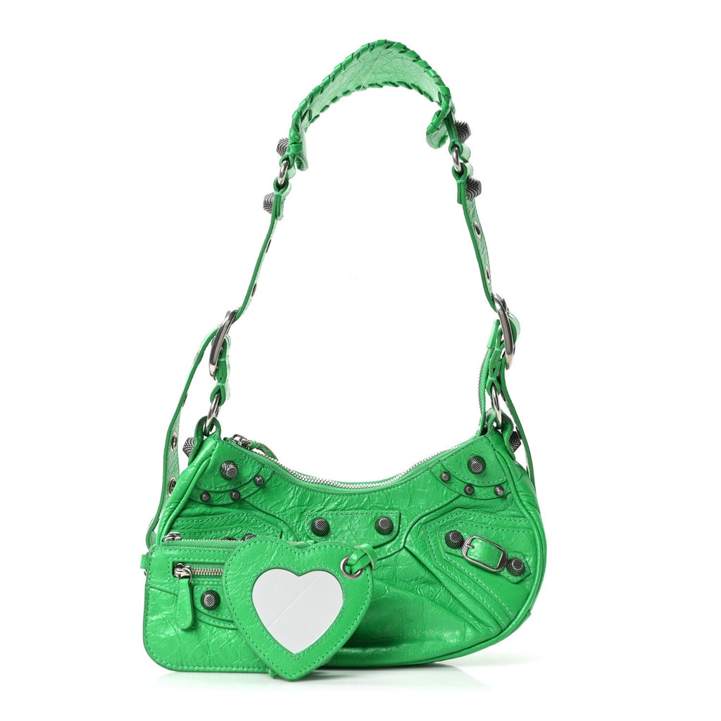 Agneau Arena Le Cagole Shoulder Bag XS Vivid Green