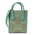 Monogram Jumbo GG Textured Dollar Calfskin Mini Tote Bag Pepperlight Mint