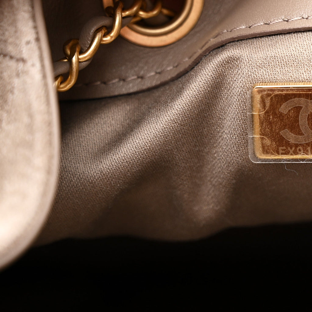 Suede Quilted Small Chanel 25 Handbag Dark Grey