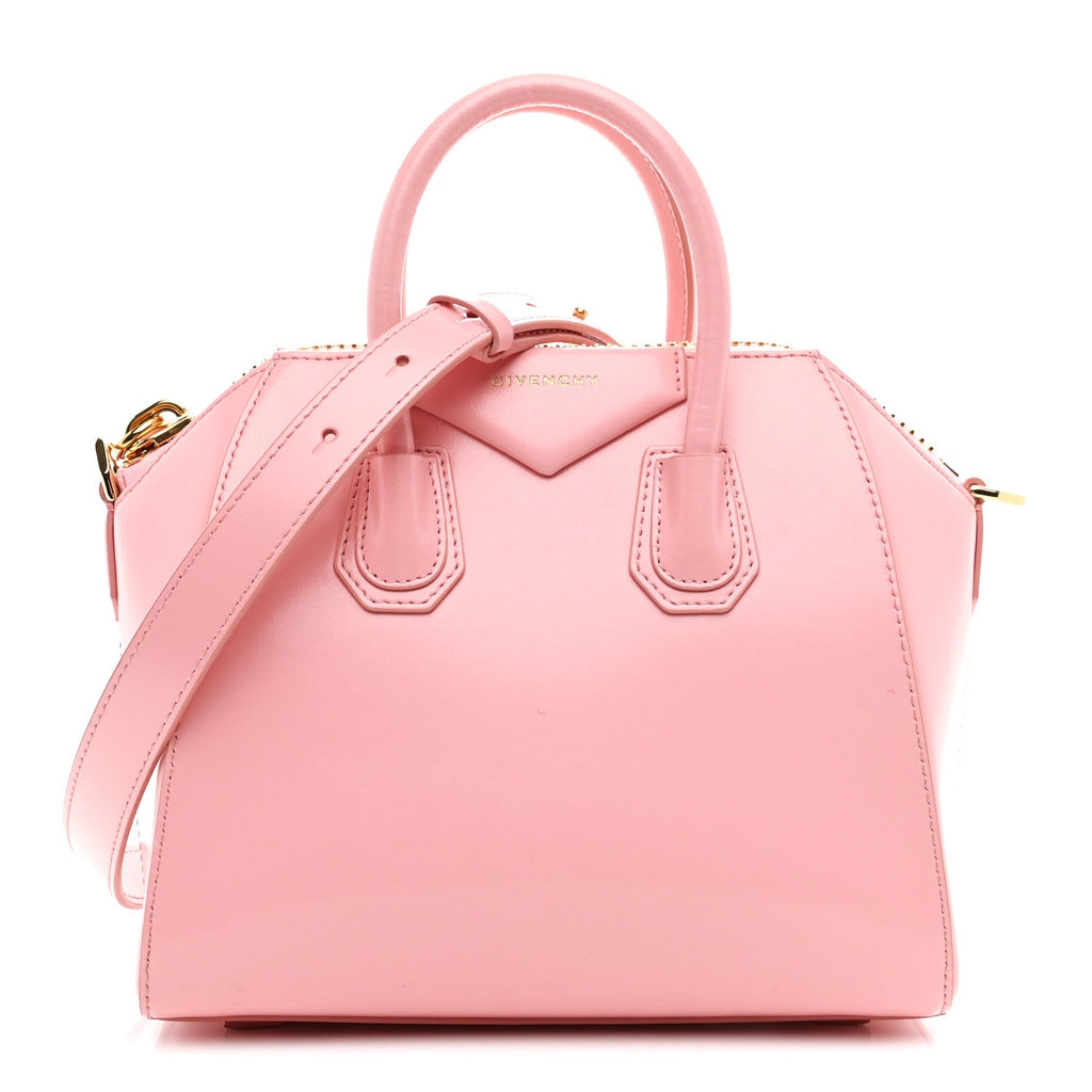 Shiny Lord Calfskin Mini Antigona Flamingo
