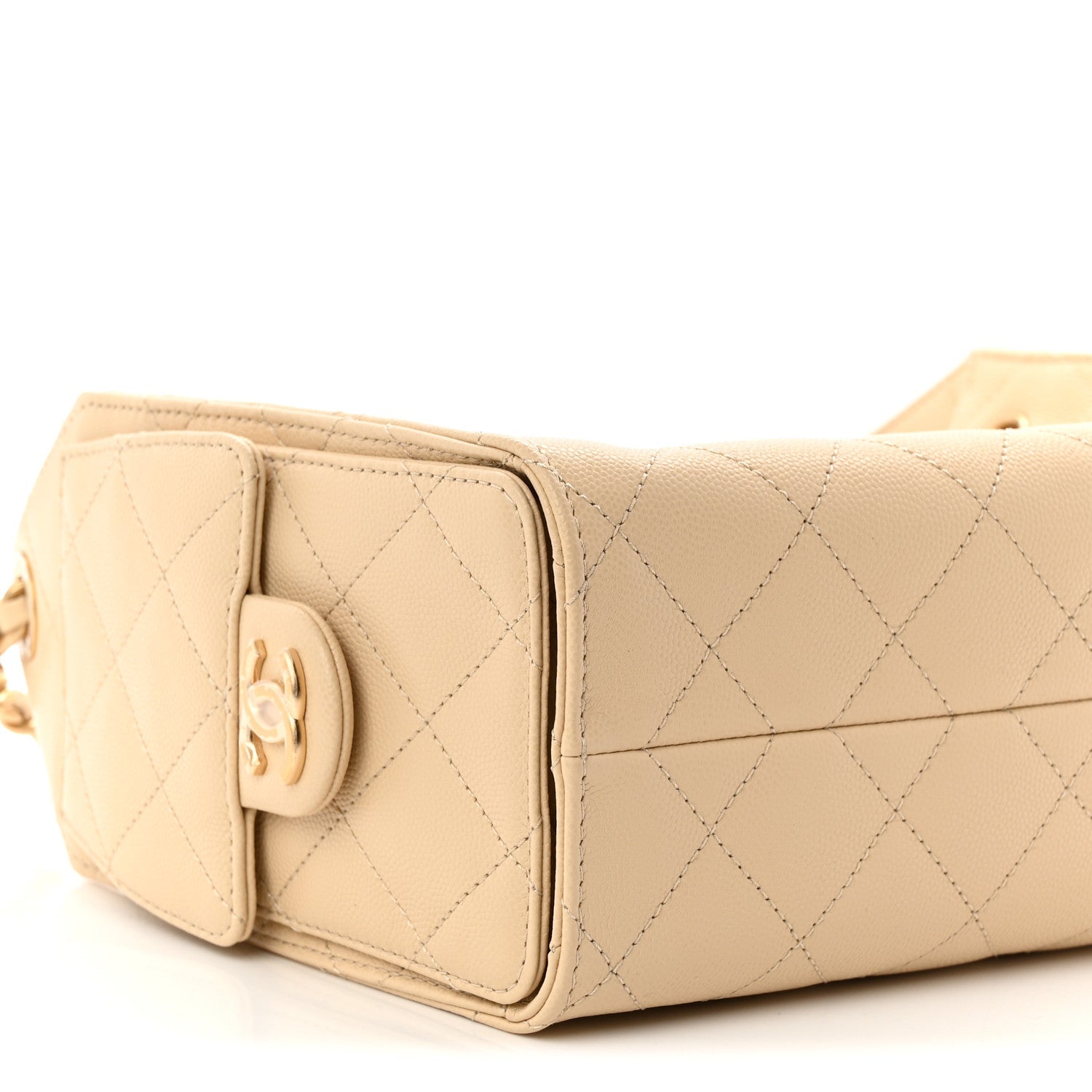 Caviar Quilted Mini Chanel 25 Handbag Beige