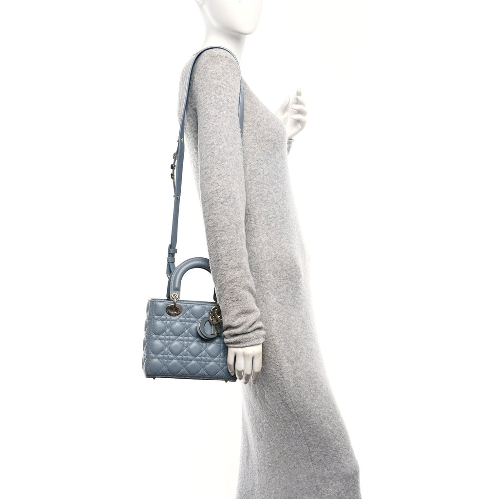Lambskin Cannage Small My ABCDior Lady Dior Cloud Blue