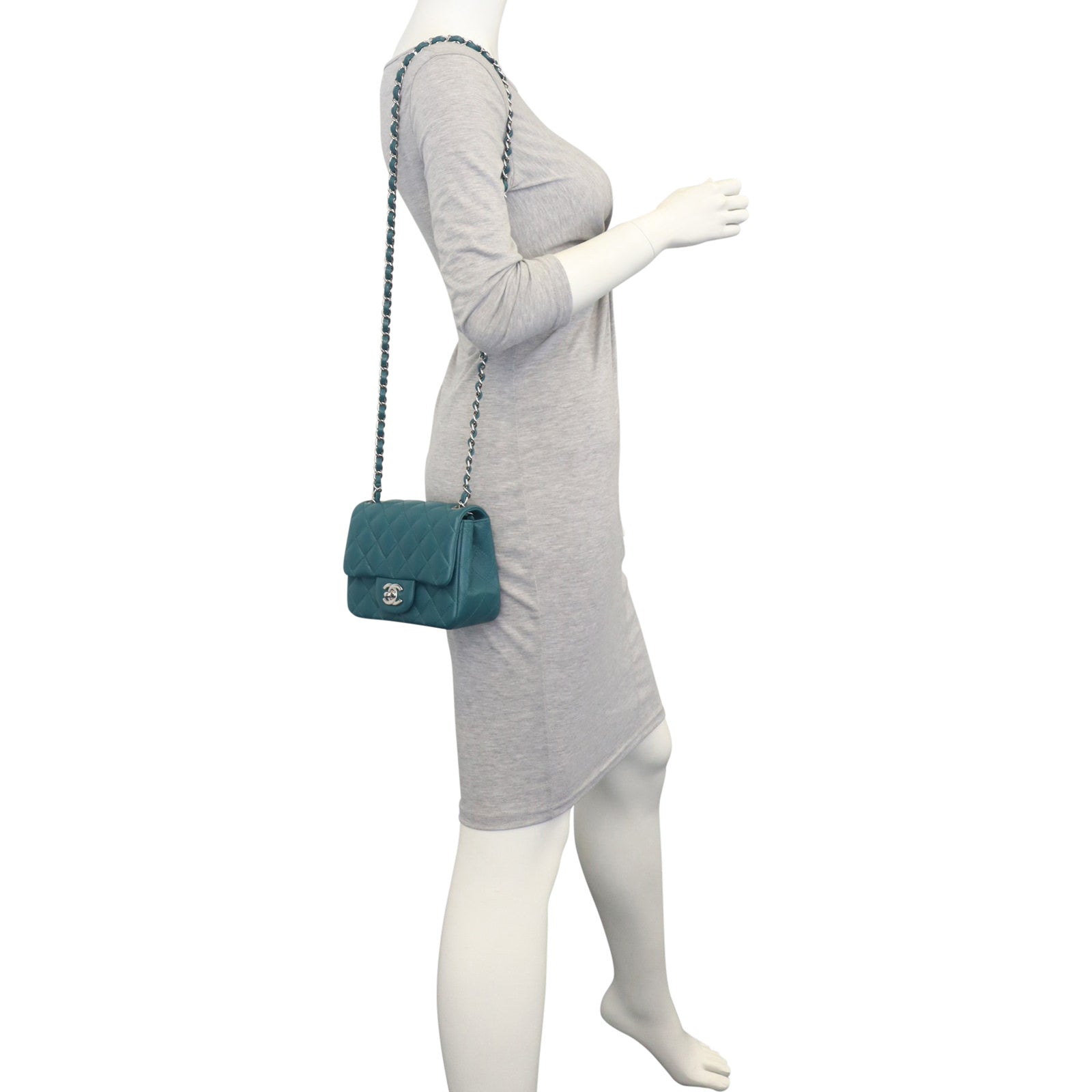 Chanel Classic Flap Mini Square | Dark Teal