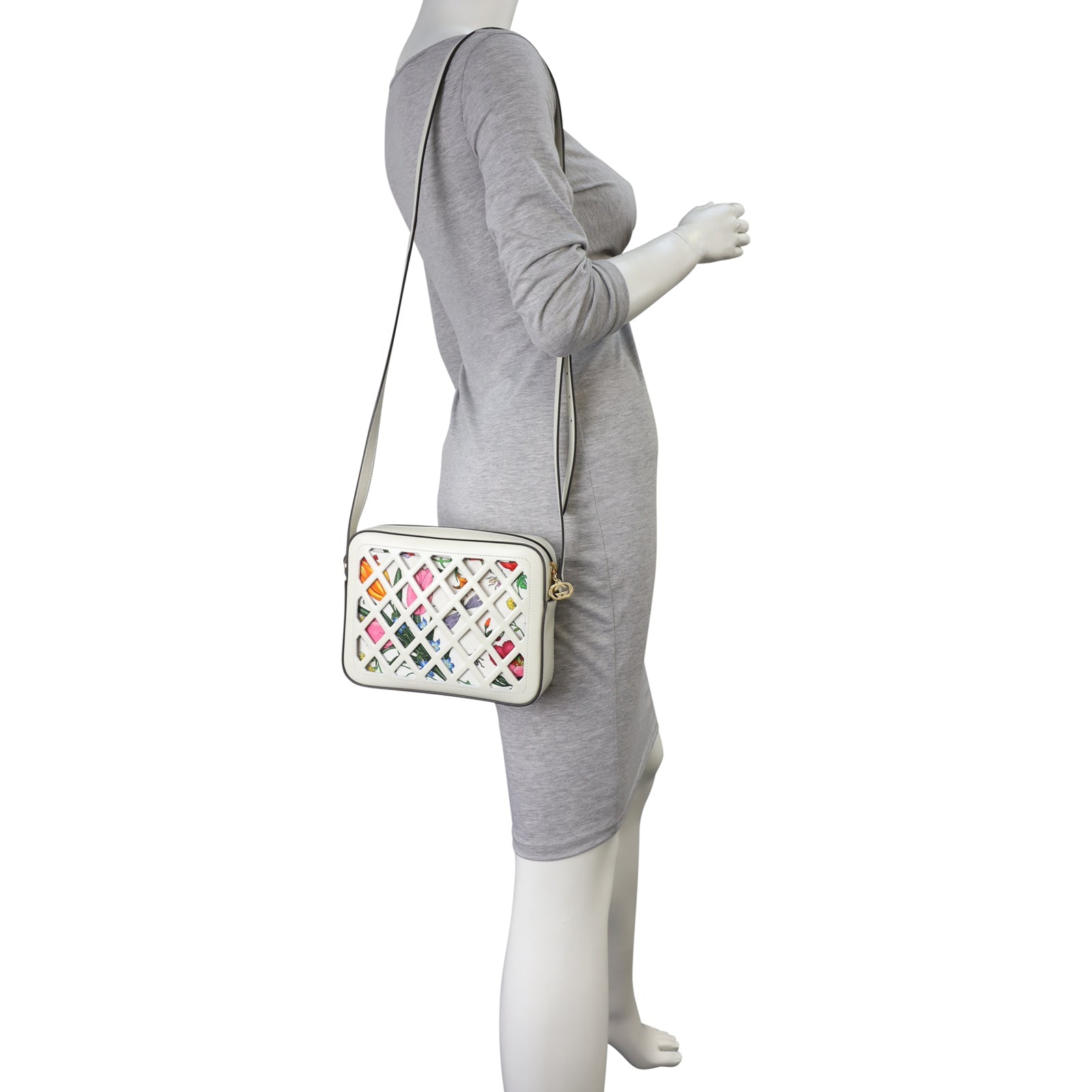 Gucci Cutout Floral Shoulder Bag Small
