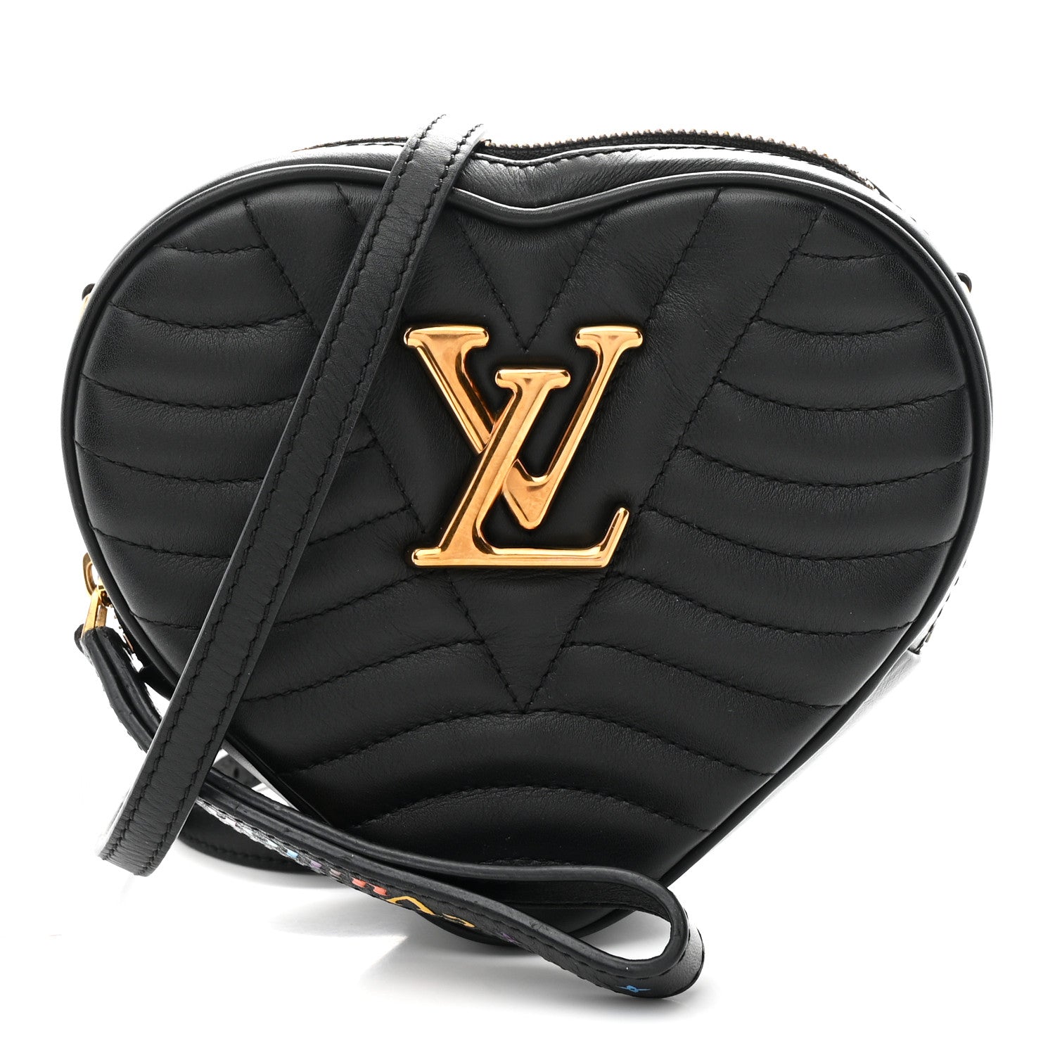 Calfskin New Wave Heart Bag Black