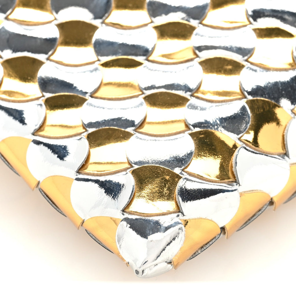 Metallic Lambskin Intrecciato Mini Hop Silver Gold