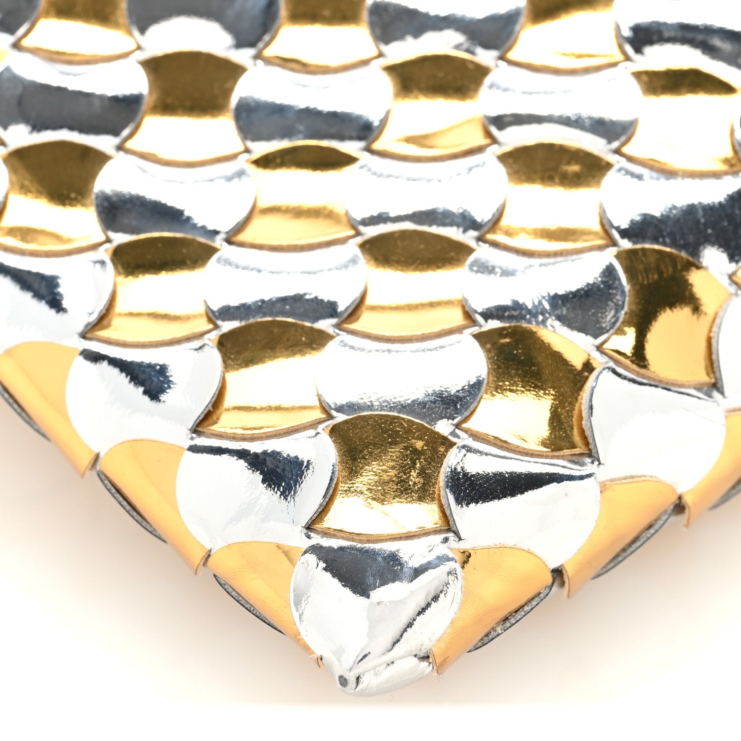 Metallic Lambskin Intrecciato Mini Hop Silver Gold