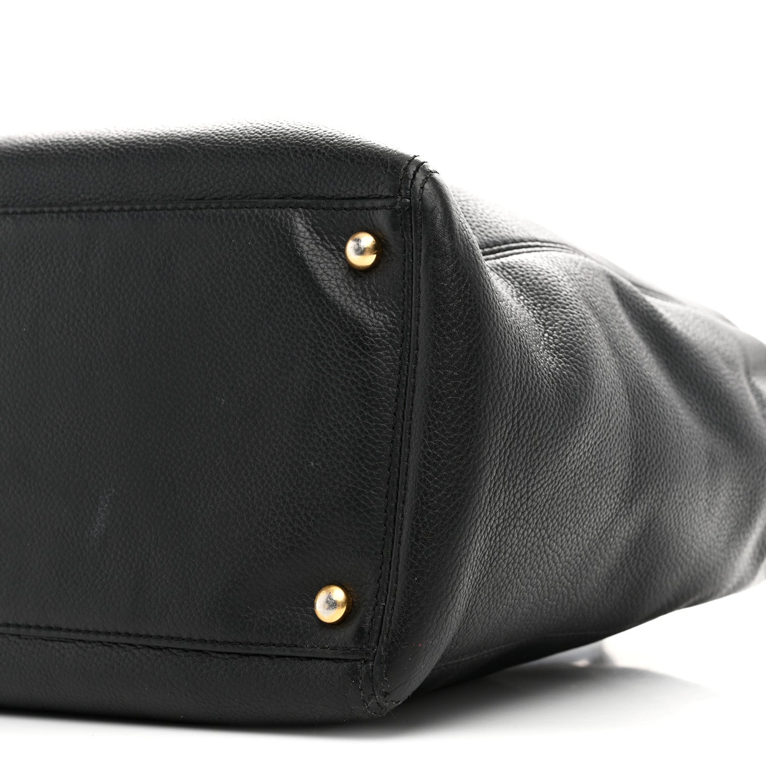 Calfskin Cerf Executive Shopper Tote Black