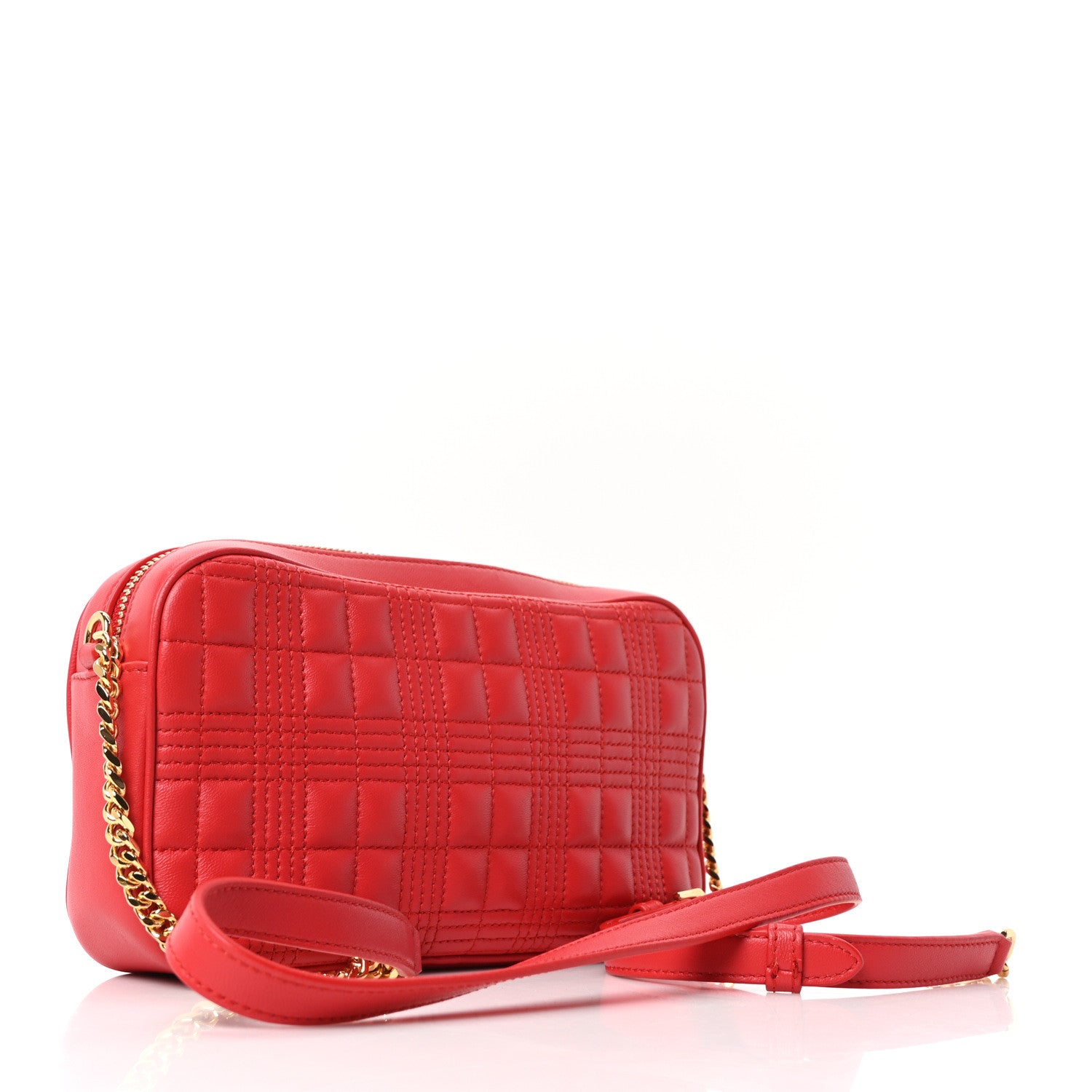 Lambskin Quilted Mini Lola Camera Bag Bright Red