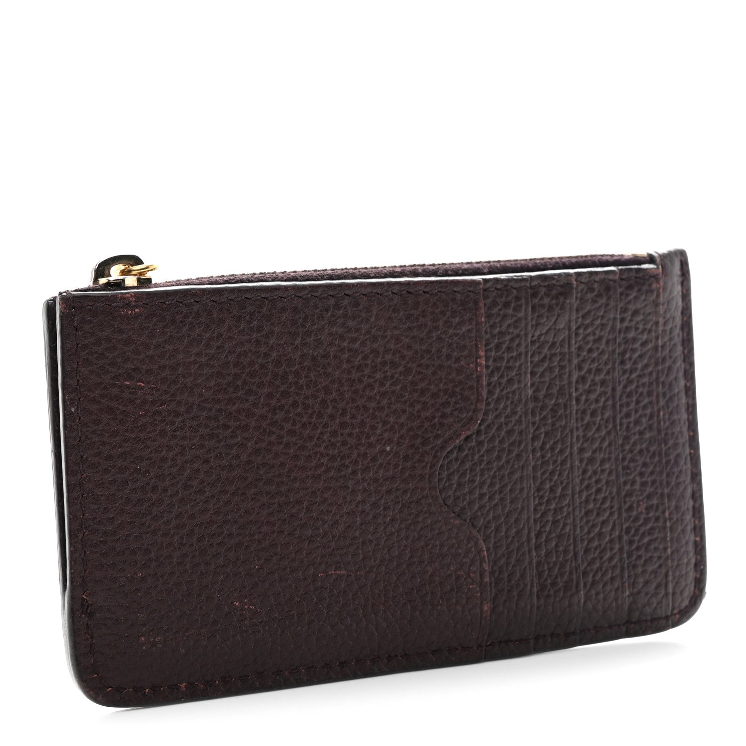 Calfskin  Holder Wallet Burgundy